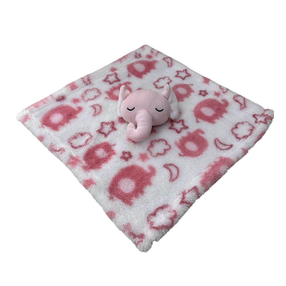 Mini Muffin Elephant Lovey Pink White Plush Stuffed Animal Security Blanket Toy‎